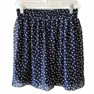 Francesca’s Miami Blue & White Heart Mini Skate Skirt Size Medium​
